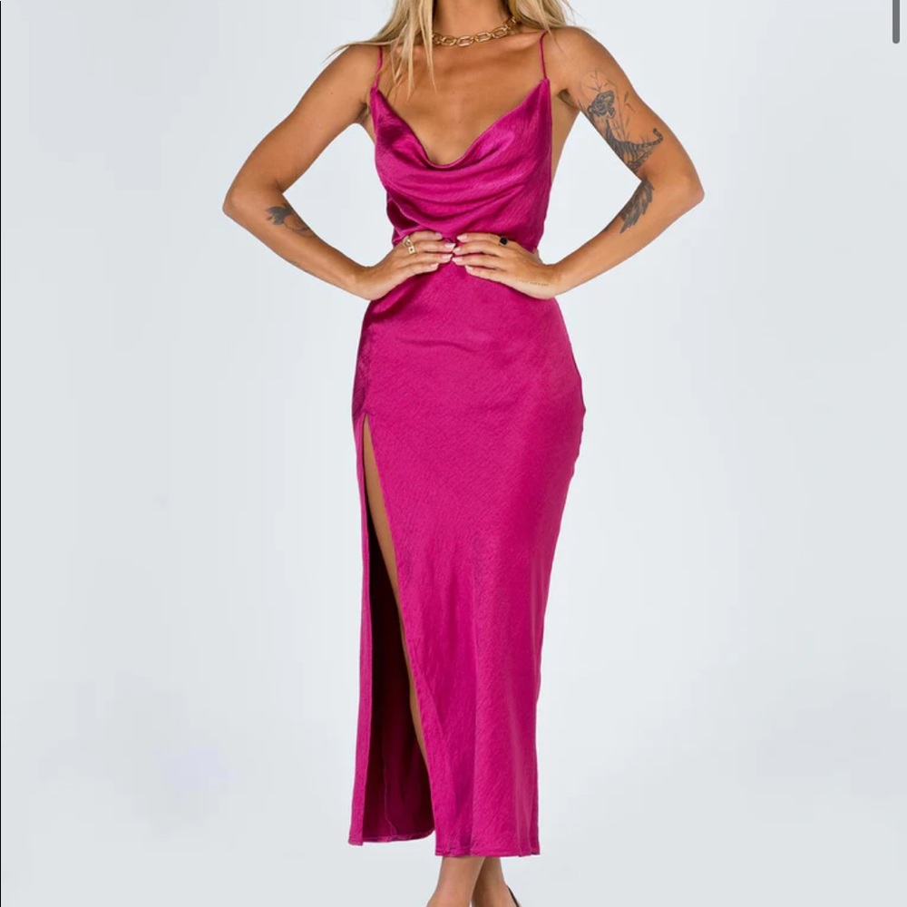 LIONESS princess polly satin cowl neck dress